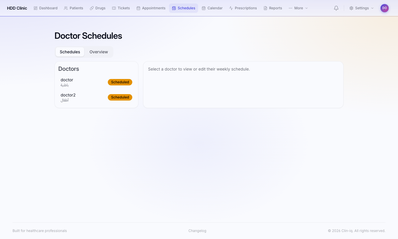 Doctor schedules